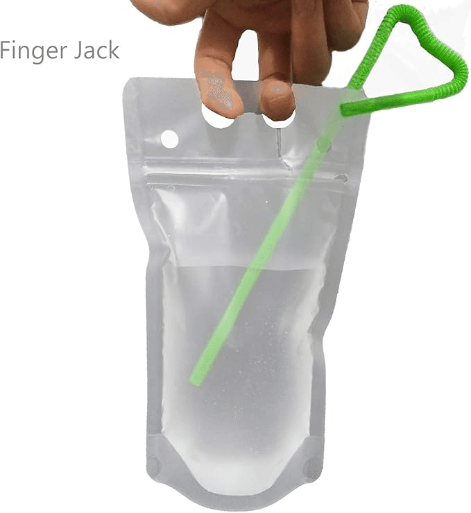 Wholesale Custom Food Grade Transparent PE Plastic Beverage Stand Up Pouches With Straw, Hang Hole & Zipper Top - Image 7