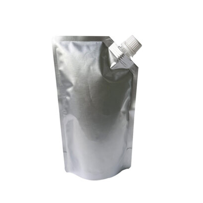 Custom Pure Aluminum Foil Stand Up Bag with Spout | Leak-Proof Juice Drink Liquid Packaging Pouch | OEM Manufacturer for Beverage Packaging