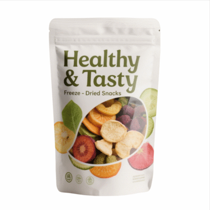 Custom Printed Mylar Bags with Clear Window | Zipper Stand Up Pouch for Freeze Dried Fruit & Pet Food | Odor-Free Moisture-Proof Packaging Custom Order