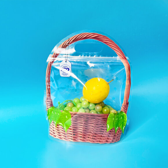 Custom Transparent Plastic Sliding Zipper Fresh Produce Packaging Bags | Ventilated Fruit Vegetable Bags with Handle | Eco-Friendly OEM Manufacturer - Image 3
