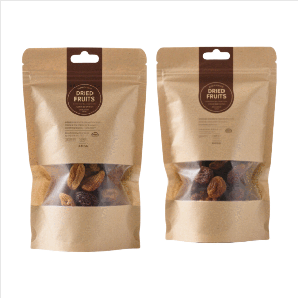 Custom Printed Food Grade Tea Nuts Packaging Composite Kraft Paper Bag | Ziplock Stand Up Pouch with Transparent Window | Multi-Layer Laminate Material for Optimal Freshness - Image 3