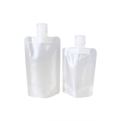 Custom Translucent Frosted Leak Proof Stand Up Spout Pouch | Portable Travel Lotion Distribution Bag | Moisture-Proof Plastic Packaging for Cosmetics & Personal Care