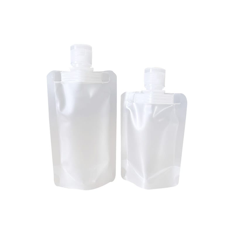 Custom Translucent Frosted Leak Proof Stand Up Spout Pouch | Portable Travel Lotion Distribution Bag | Moisture-Proof Plastic Packaging for Cosmetics & Personal Care