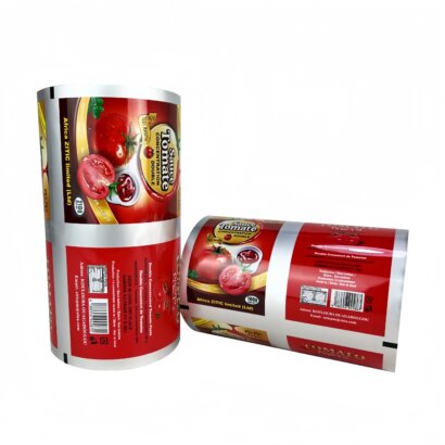 Custom Logo Flexible Packaging Roll Film | Aluminum Foil Laminated Plastic Film for Liquid & Sauce Packaging | Multi-Layer Barrier Protection