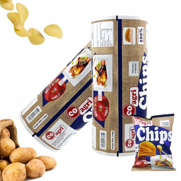 Wholesale Aluminum Foil Plastic Film Roll | Flexible Laminated Food Packaging Film for Snack Package | Custom Heat Seal Moisture Proof Barrier Material
