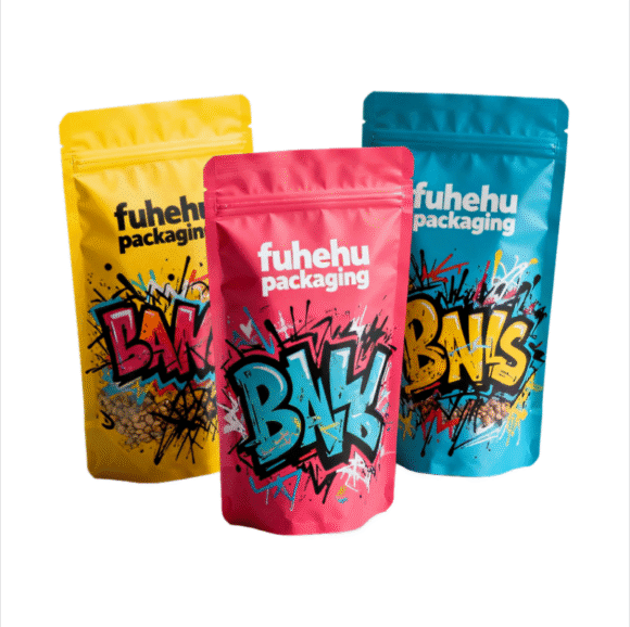 Custom Printed Laminated Smell Proof Stand Up Pouch with Zipper - PET+PE Composite Moisture Proof Packaging for Snacks, Cookies, Candy & Dried Fruit - Image 4