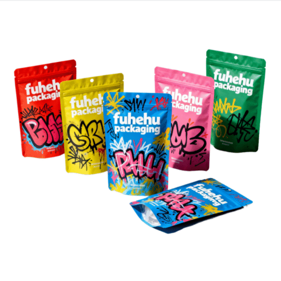 Custom Printed Laminated Smell Proof Stand Up Pouch with Zipper - PET+PE Composite Moisture Proof Packaging for Snacks, Cookies, Candy & Dried Fruit - Image 3