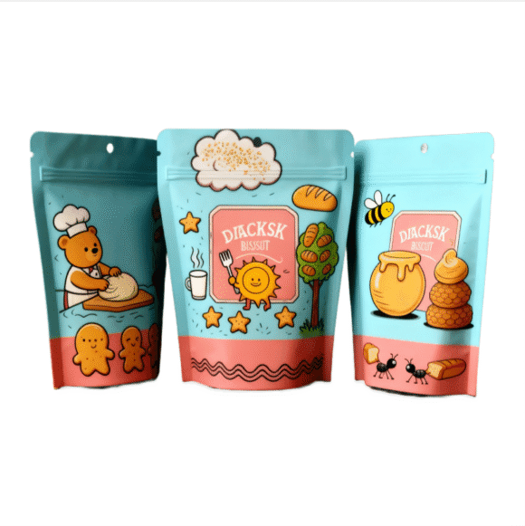 Custom Printed Zipper Seal Packaging Bags | Sweets Snacks Candy Ziplock Bags Food Packaging Stand up Pouches | Multi-Layer Barrier Protection - Image 6