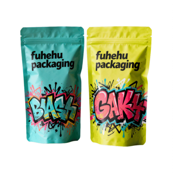 Custom Printed Laminated Smell Proof Stand Up Pouch with Zipper - PET+PE Composite Moisture Proof Packaging for Snacks, Cookies, Candy & Dried Fruit - Image 2