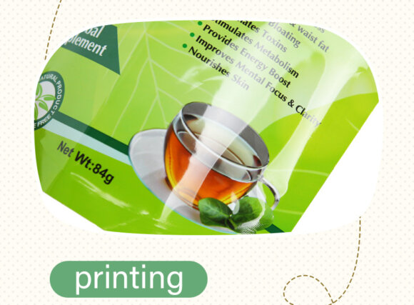 Custom Printed Stand Up Pouch Aluminum Foil Bag with Zipper | Resealable Tea Packaging with Moisture Proof Barrier | ISO9001/BRC Certified Custom Order - Image 6
