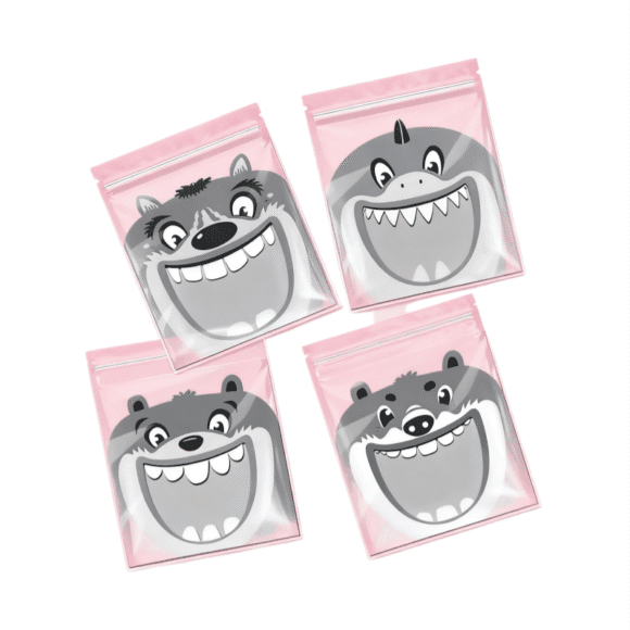 Custom Printed 3 Side Seal Ziplock Bags | Heat Sealed 3.5g 28g 1oz 1lb Food Packaging Pouches for Candy Snack with Window | Multi-Size Barrier Protection - Image 6