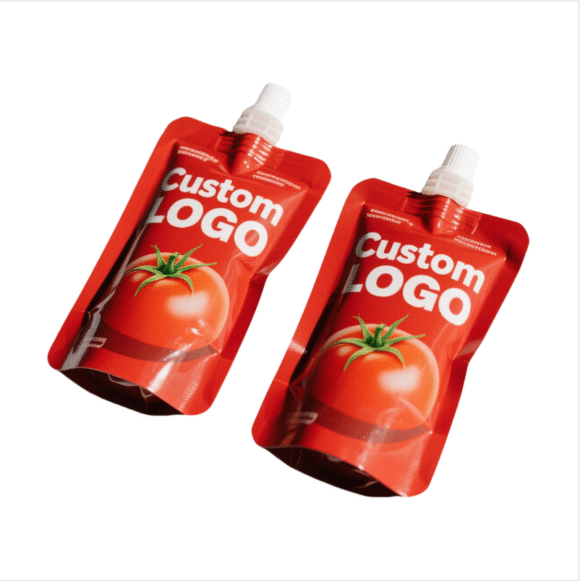 Wholesale Custom Logo Printed Spout Pouch | Standing Up Liquid Packaging for Juice Milk Yogurt & Tomato Sauce | Leak-Proof Design - Image 4