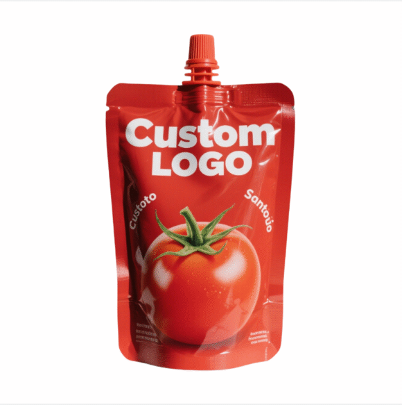 Wholesale Custom Logo Printed Spout Pouch | Standing Up Liquid Packaging for Juice Milk Yogurt & Tomato Sauce | Leak-Proof Design