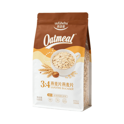 Custom Printed Smell Proof Oatmeal Packaging Bags Flat Bottom Stand up Pouch for Food Stoarge